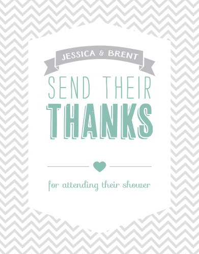 trendy chevron baby shower thank you cards
