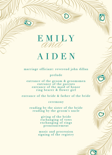 Wedding Programs Match Your Colors Style Free Basic Invite