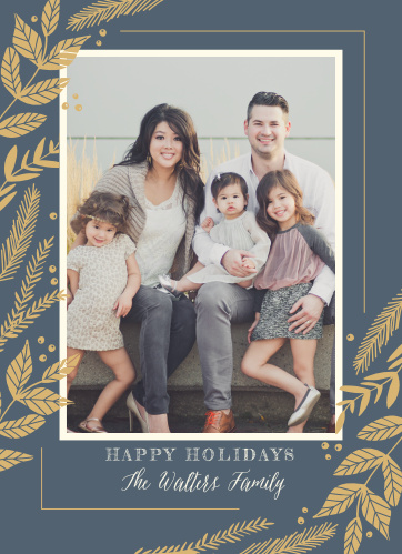 foil stamped holiday christmas cards gold silver basic invite
