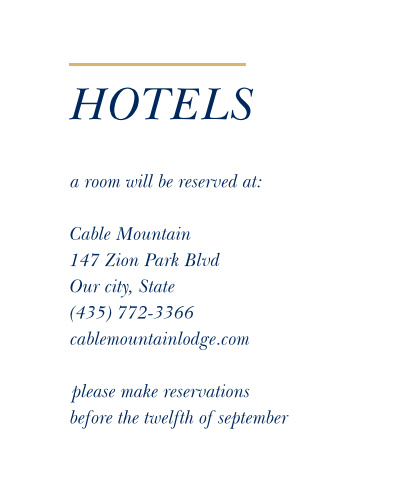 Customizable Wedding Accommodation Cards By Basic Invite
