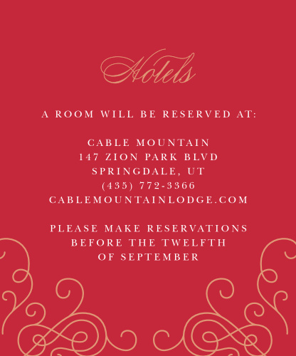 Customizable Wedding Accommodation Cards By Basic Invite