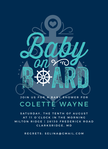 Nautical Baby Shower Invitations - Match Your Color 