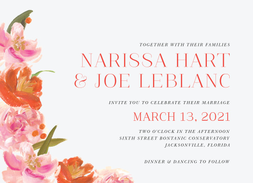 floral wedding invitations match your color style free