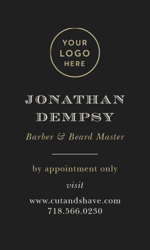 mustache barber logo business cards