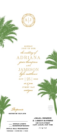 palm tree wedding invitations match your color style free