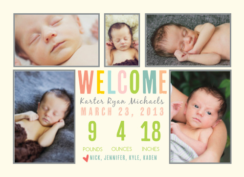 unique birth announcements match your color style free