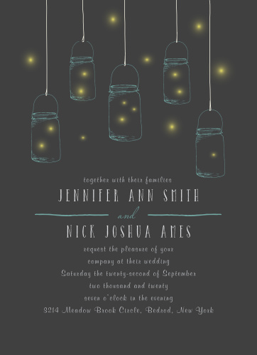 Mason Jars Fireflies Wedding Invitations Mason Jars Fireflies Wedding Invitations