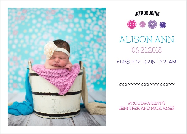 baby girl birth announcements photo and no photo announcements