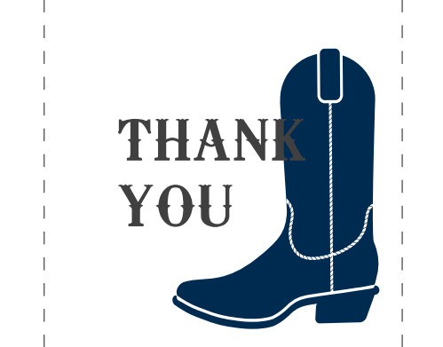 Cowboy Boot Thank You Cards Cowboy Boot Thank You Cards