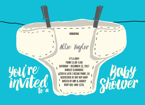 diaper baby shower invitations match your color style free