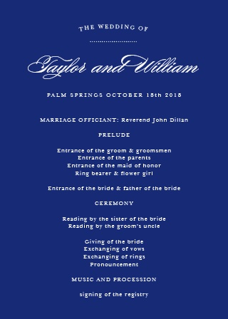 wedding programs match your colors style free basic invite