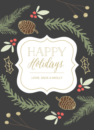 foil stamped holiday christmas cards gold silver basic invite