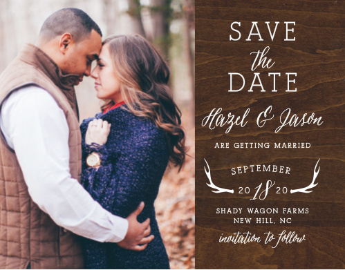 rustic wood photo save the date magnets l